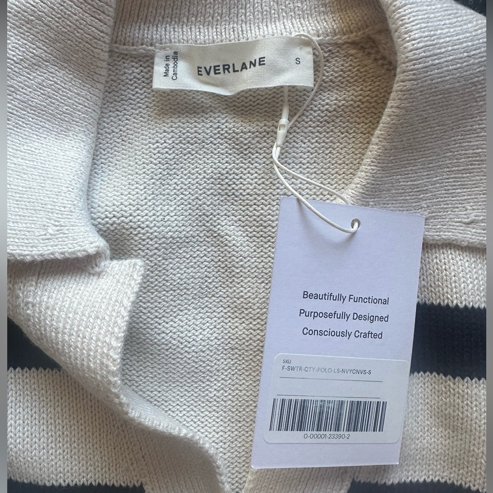 Everlane Boxy Polo Cotton Sweater NWT - Picture 2 of 4